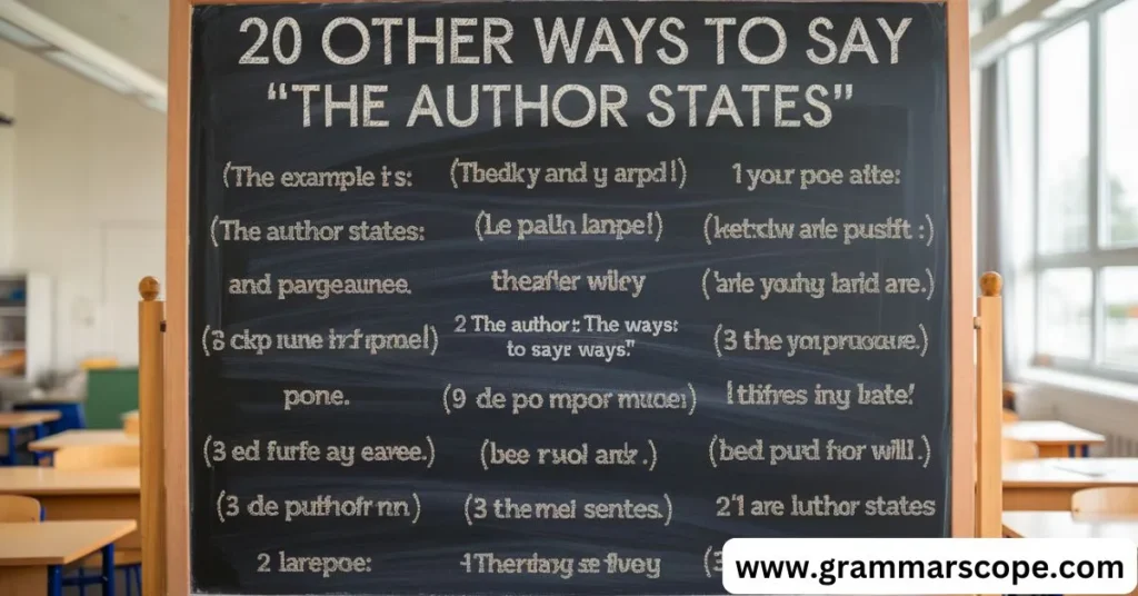 20 Other Ways to Say “The Author States” (With Example)