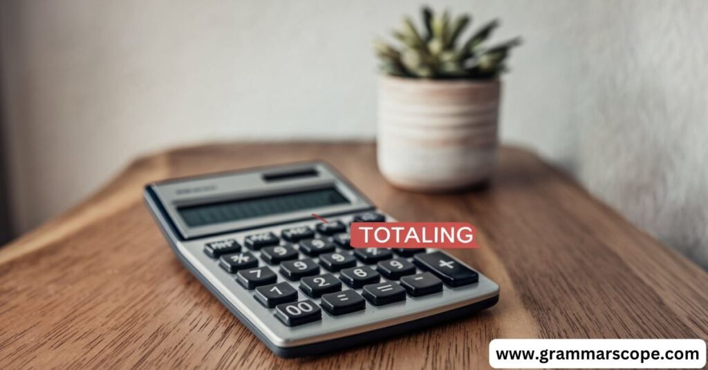 Synonyms of “Totalling” or “Totaling”