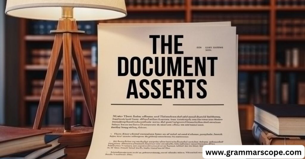 The Document Asserts