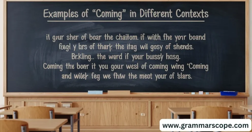 Examples of “Coming” in Different Contexts