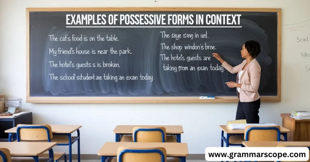 Examples of Possessive Forms in Context