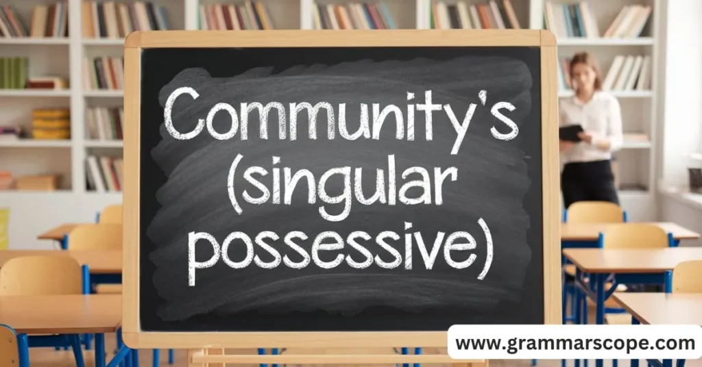 Community’s (Singular Possessive)