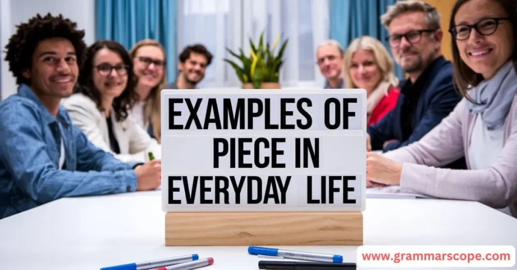 Examples of Piece in Everyday Life