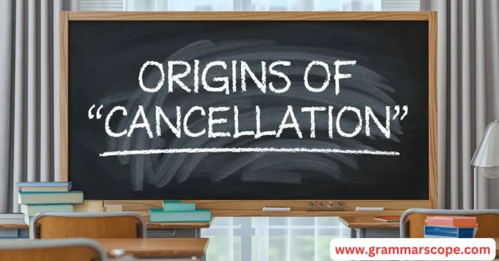 Origins of “Cancellation”