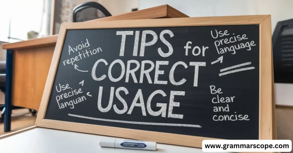 Tips for Correct Usage