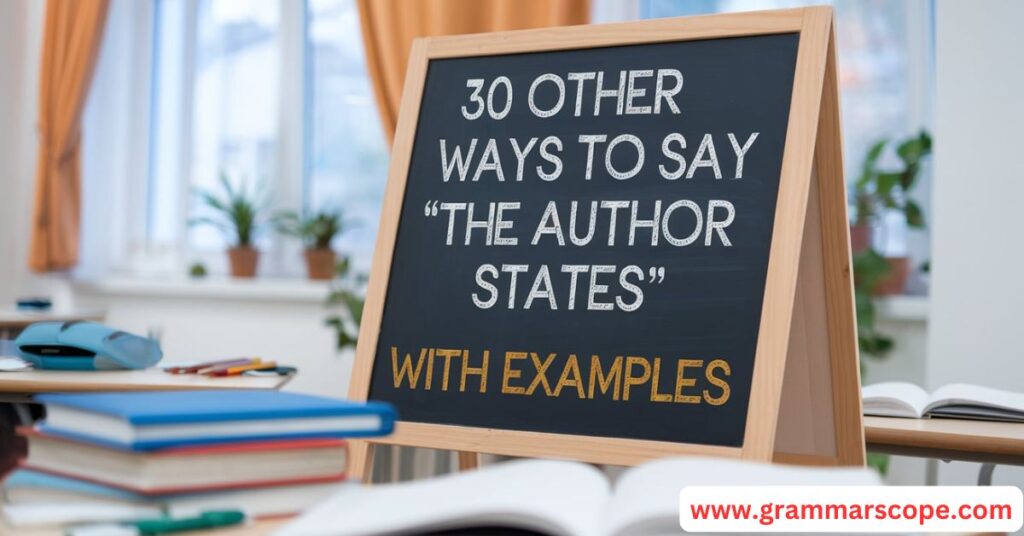 30 Other Ways to Say “The Author States” With Examples