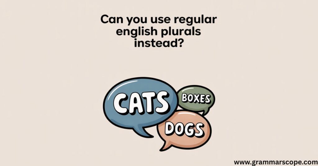 Can You Use Regular English Plurals Instead?