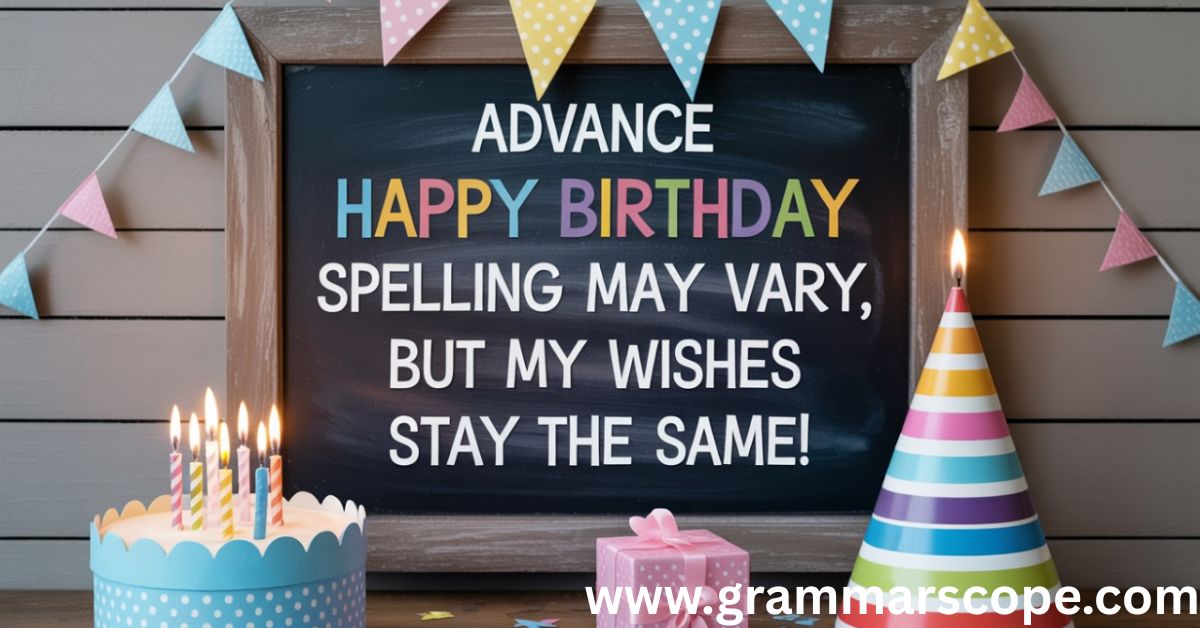 Advance Happy Birthday Spelling May Vary, But My Wishes Stay the Same!