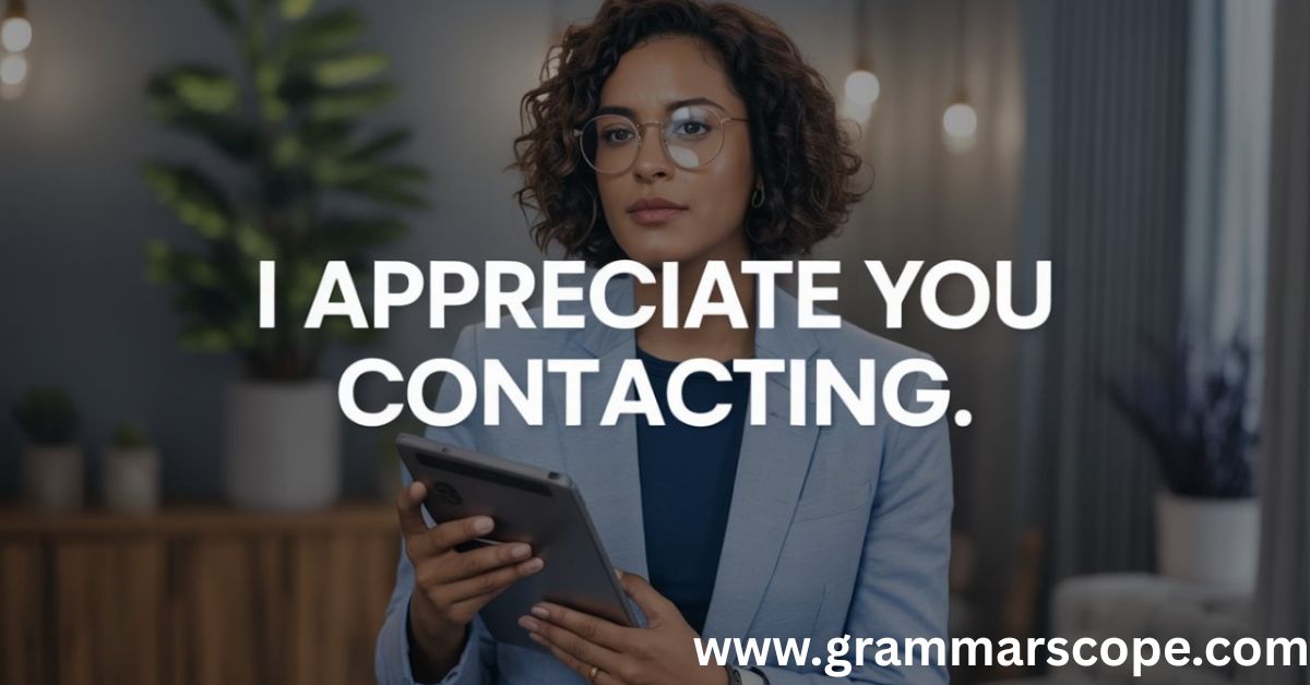 I Appreciate You Contacting 