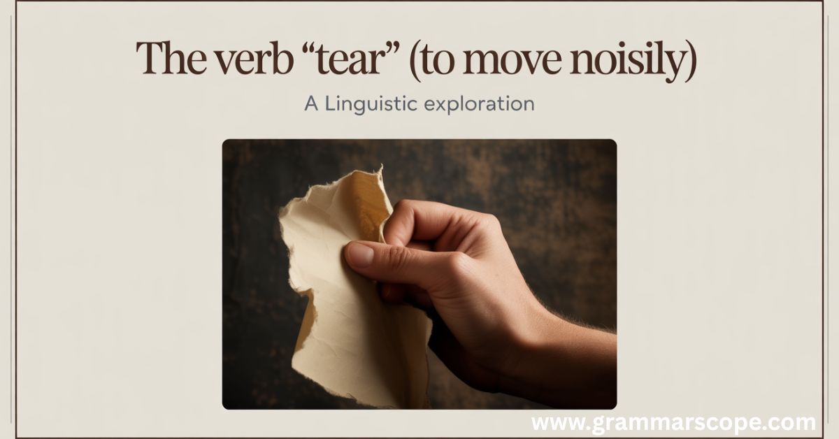 The Verb “Tear” (To Move Noisily)