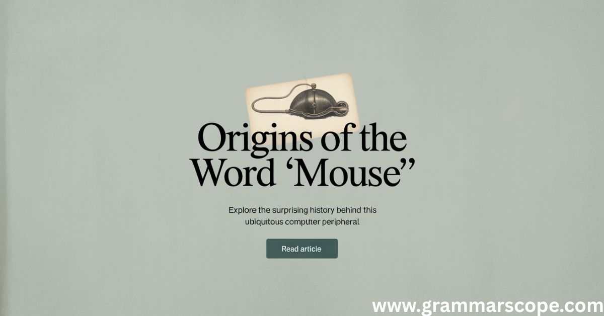 Origins of the Word “Mouse”