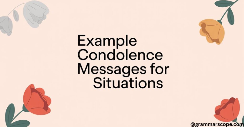 Example Condolence Messages for Different Situations